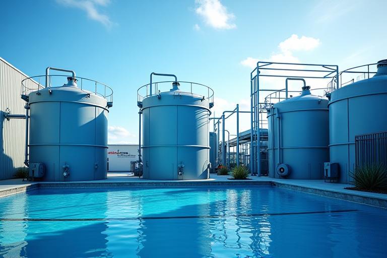 Water recycling tanks at Aussie Shine facility