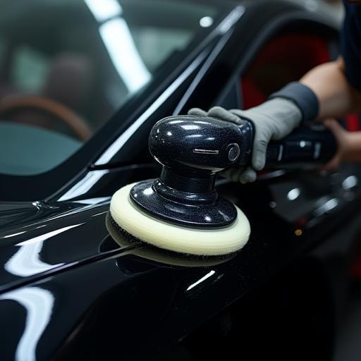 Orbital polisher in action